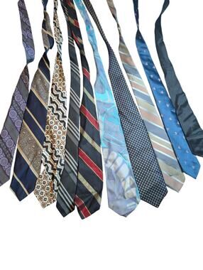NICE lot of 10 Vintage Mens Neck Ties 70s 80s 90s Retro neckties Mid Century